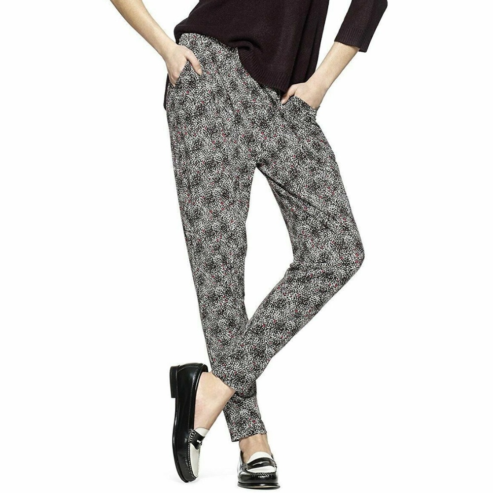 (NWT) Hue Women's Black Combo Pop Abstract Jersey Relaxed Leggings Size XS